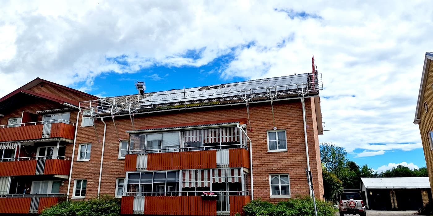 Rooftop solar installation in Skellefteå